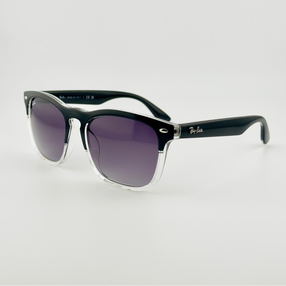 Ray-Ban Steve Sunglasses RB4487 Polished Black on Transparent Frame Gray Lenses! - Picture 2 of 14